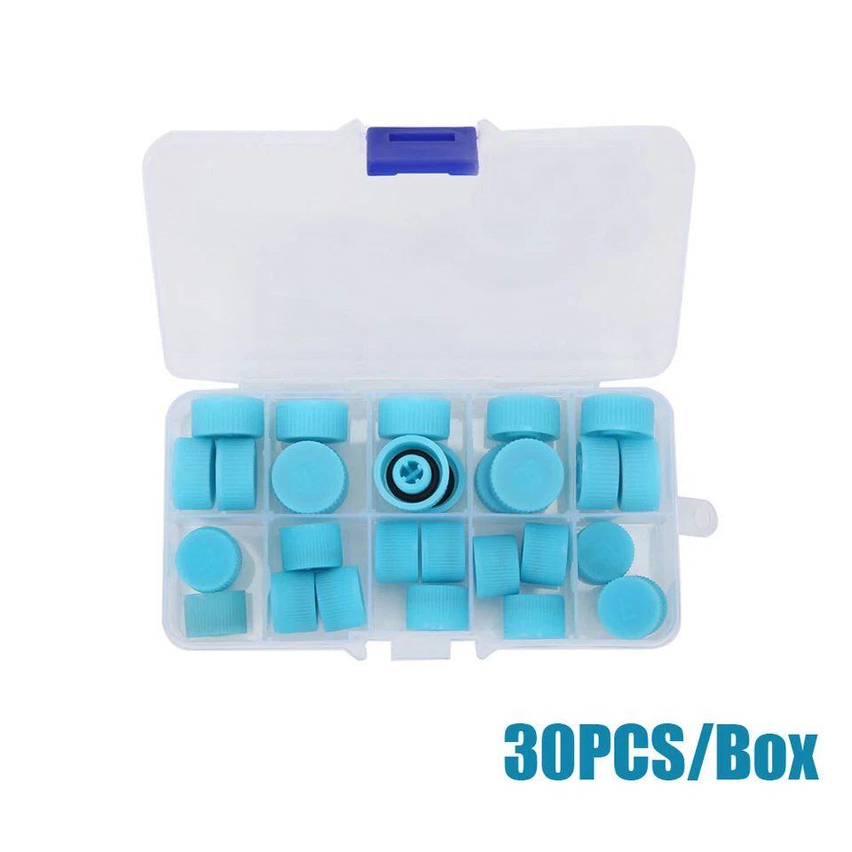 30x A/C Refrigerant Port Cap Replace Air Conditioning Charging Valve Cover - Image 2 of 4