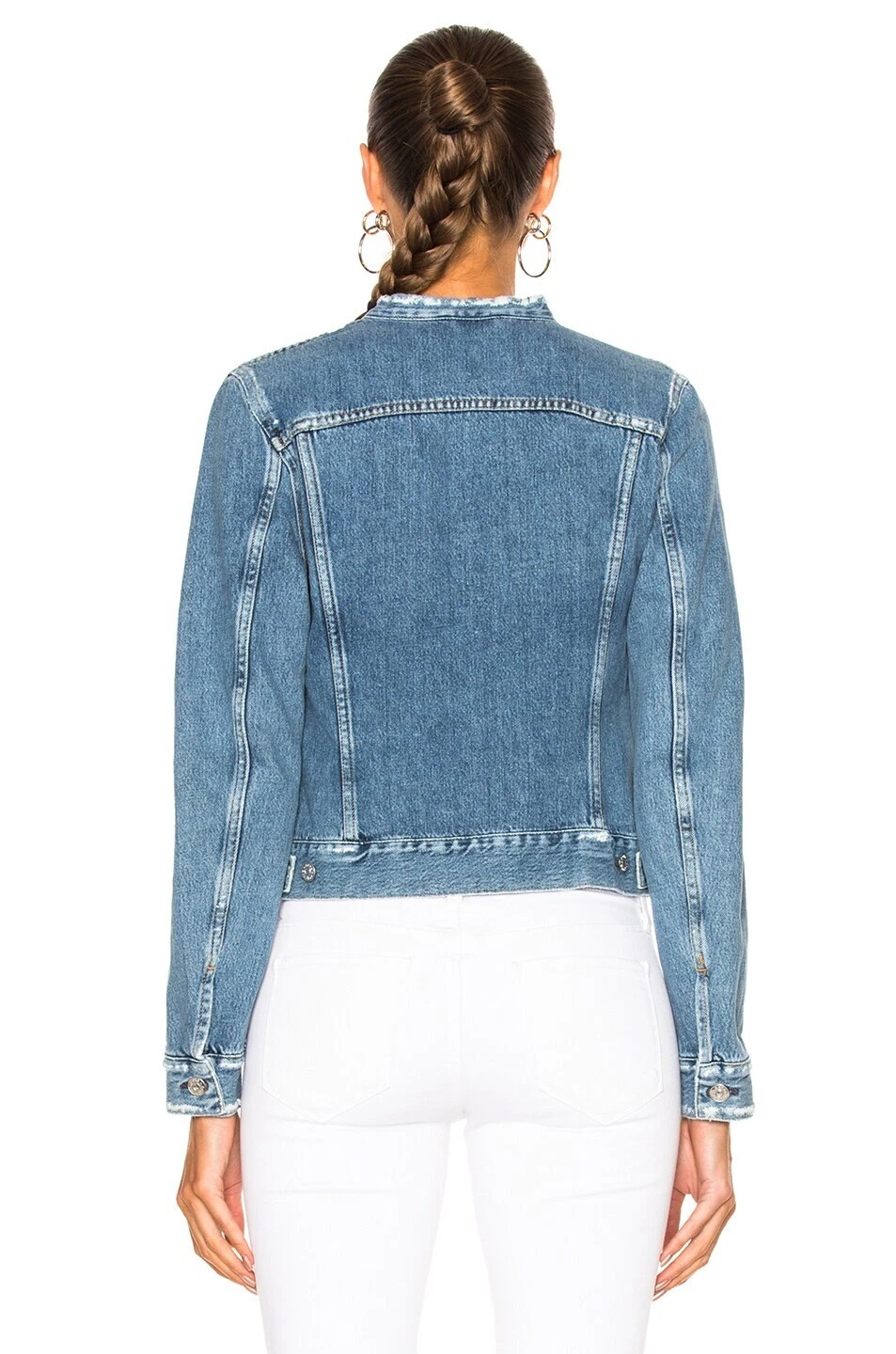 ACNE STUDIOS Giacca jeans ACNE STUDIO indaco denim top sfilacciato invecchiato cotone 38 = 4 = small