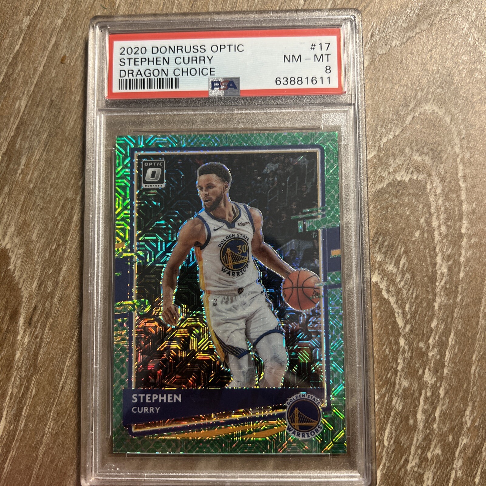 2020-21 Stephen Curry Donruss Optic Choice Green Dragon Prizm #17 SSP RARE
