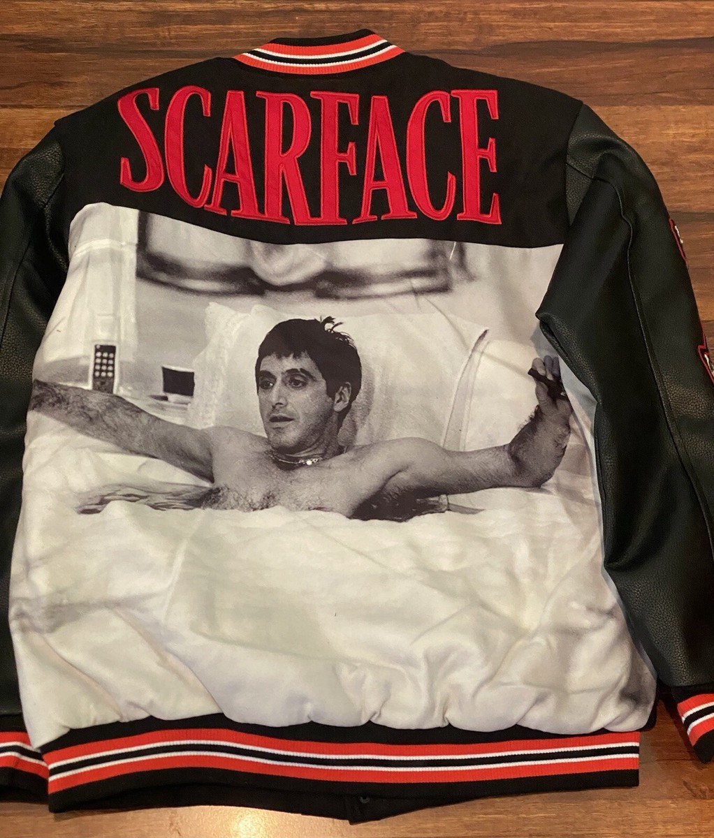 Scarface Reason Unisex Patch Full-Snap Varsity Jacket - Black | eBay