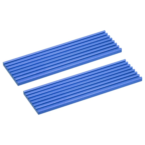 2Pcs M.2 2280 Nvme SSD Heatsink Cooler with Thermal Pad 70x22x3mm, Blue