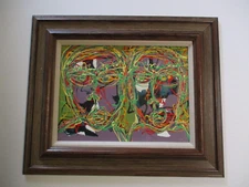 TSS PAINTING CONTEMPORARY MODERNIST ABSTRACT SURREALIST EXPRESSIONIST 16 INCHES