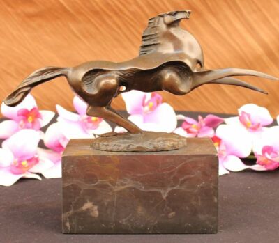 Sculpture MARBLE BASE Abstract bronze GIFT Decoration : Hot Cast STAND HORSE Art
