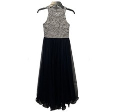 Grey  navy blue girls 10-12 formal dress