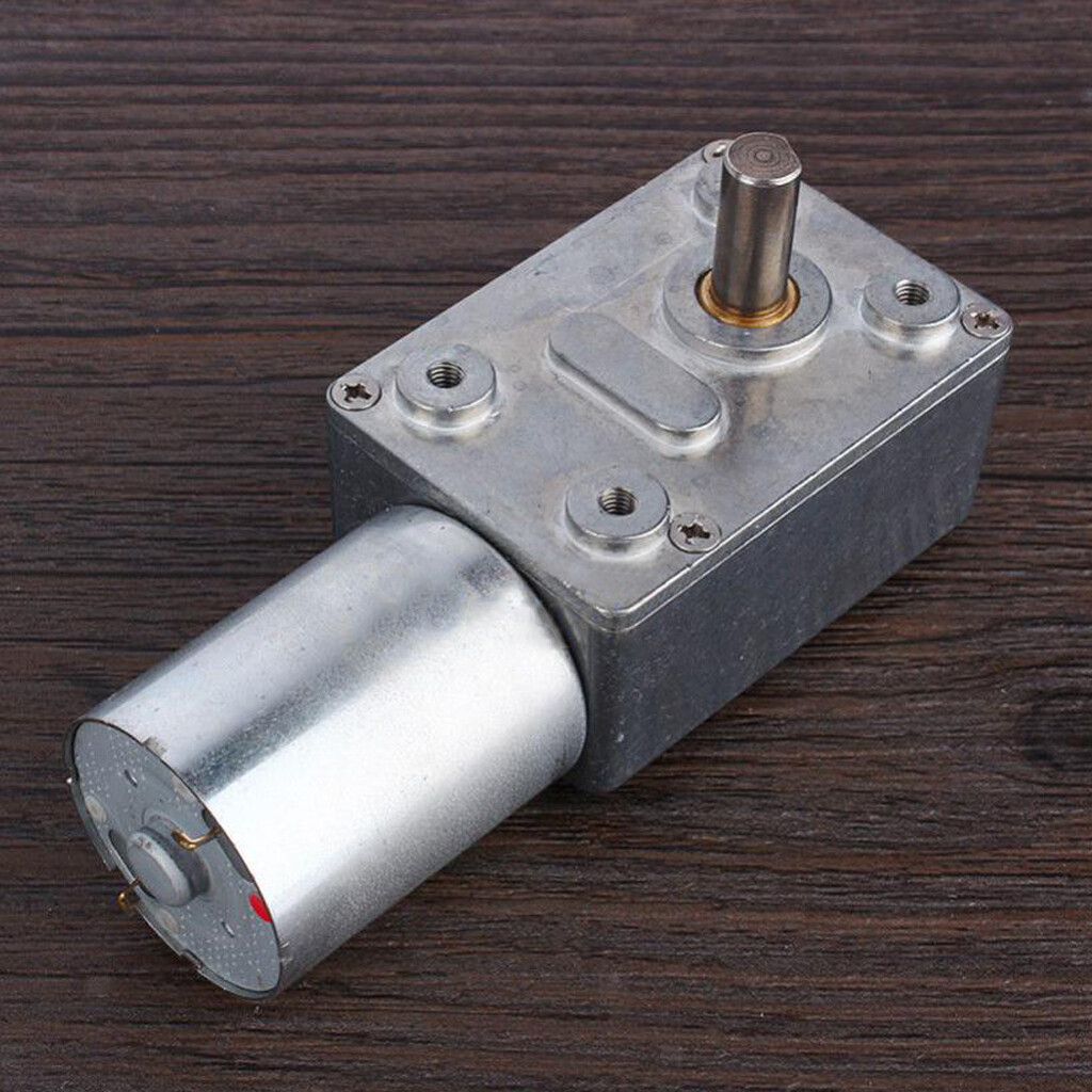 12V DC Low RPM Plastic Gear Motor - 2 RPM, 7mm Double Horizontal Hole Shaft
