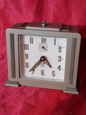 Réveil Mécanique Ancien Jazz,style Art Déco En Métal A Reviser