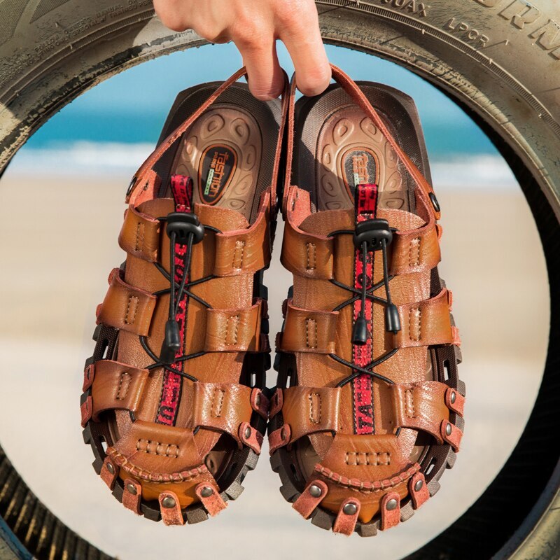 PANTOFOLA D’ORO Sandali estivi uomo rete romana sneakers da esterno pantofole da spiaggia scarpe da trekking