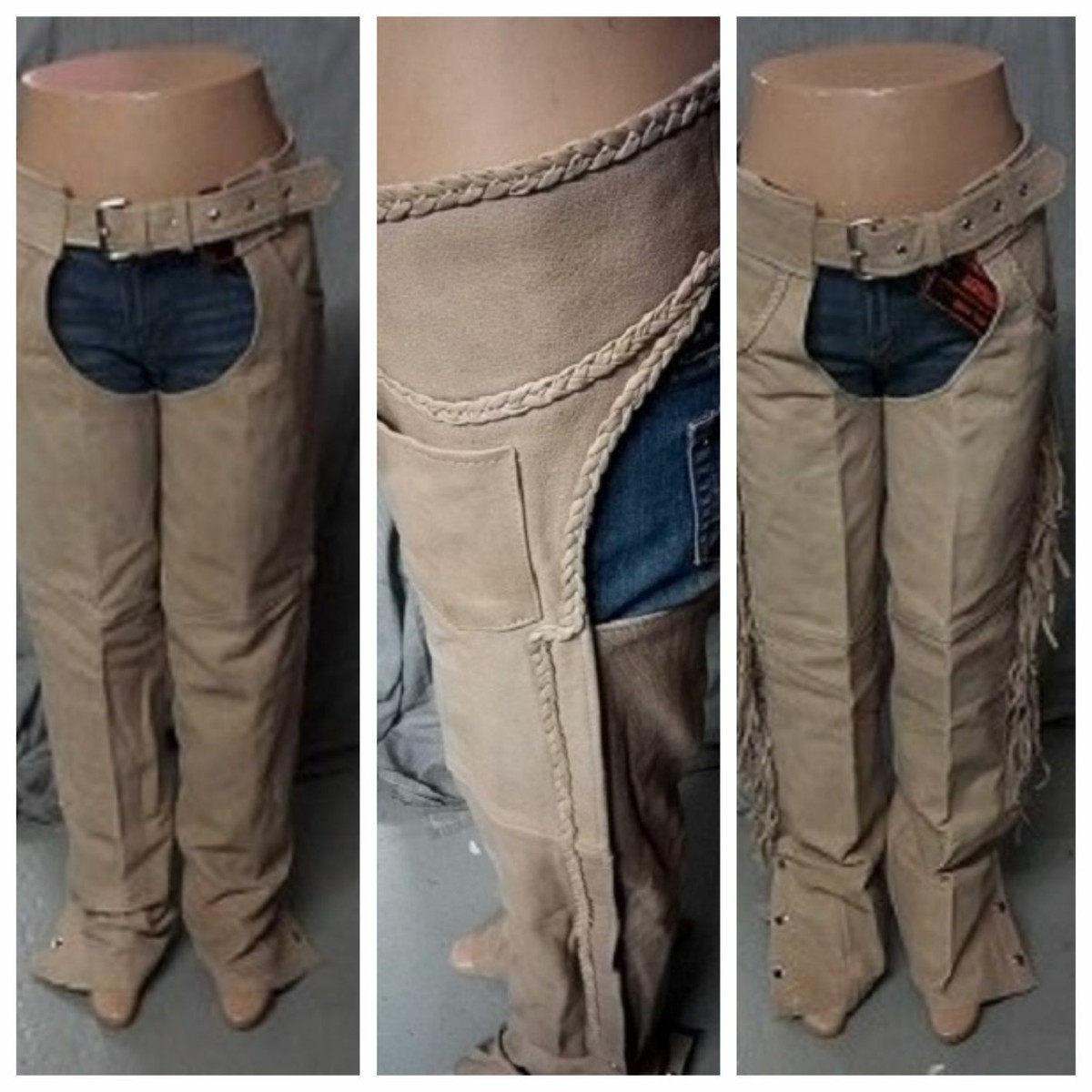 Distressed Brown Leather Motorcycle Chaps #720