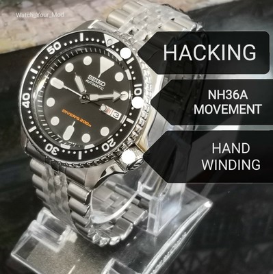 Seiko SKX007 MOD NH36A (4R36) movement HAND-WINDING HACKING Warranty Diver watch | eBay