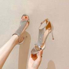 Summer Women Fashion New High Heel Sandals Casual High Heel Rhinestone Sandals