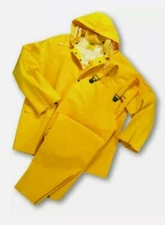 Rainwear 35ml PVC over Polyester 3pcs Rainsuit - Yellow 4035/XXL  - 1 Each      
