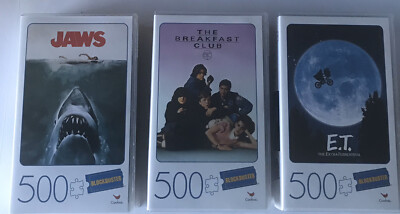 3 Cardinal Blockbuster Movie Poster 500 Piece Puzzle Jaws E.T The Breakfast Club