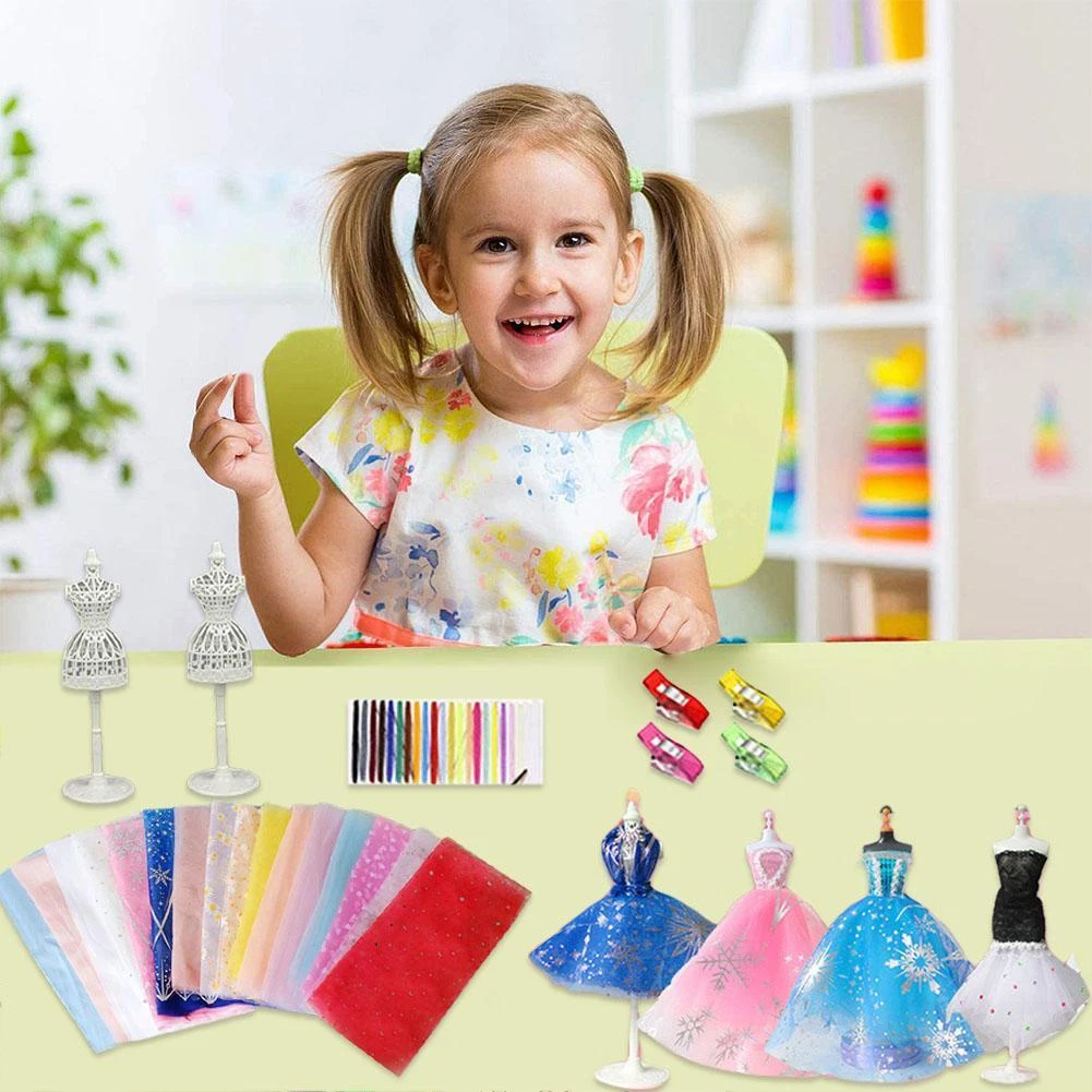 Fashion Design Kit Creativity Doll Clothes Dress DIY Girls