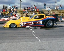 DENNY SAVAGE 1981 POWERS STEEL FUNNY CAR AT POMONA 8X10 GLOSSY PHOTO #8Q