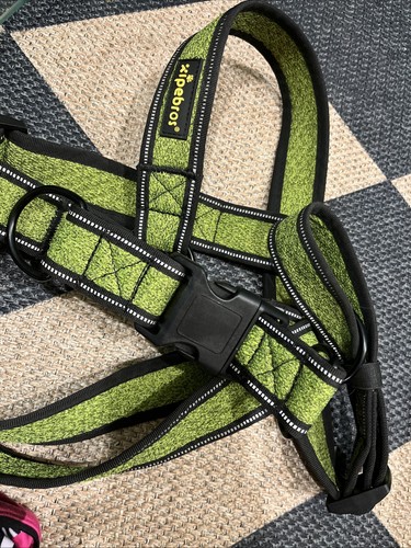 Xipebros Size 2 XL Dog Harness- No Pull Reflective. Green