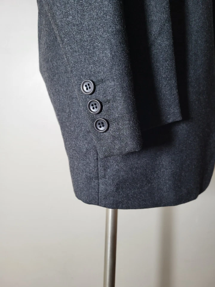 Vestimenta Wool Cashmere Flannel Tweed Charcoal Gray Blazer Coat Jacket 54 44R - Image 2 of 4