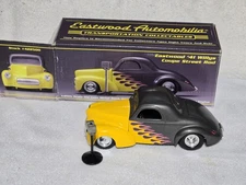 Eastwood 1941 Willys Coupe Street Rod SpecCast 1:25 Diecast Bank Gray w/ Flames