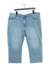 Lee Women's Jeans W 42 in Blue Cotton with Polyester, Spandex Cropped