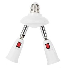 2 in 1 Light Socket Extender, Adjustable 2 in 1 Light Bulb Socket Splitter