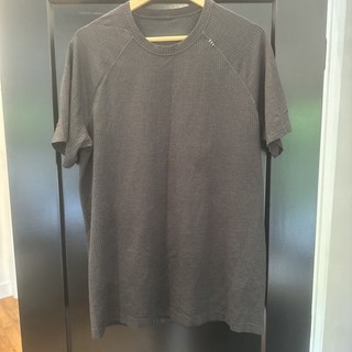 Camiseta Lululemon Metal Vent Tech Manga Corta Para Hombre Grande Negra Entrenamiento