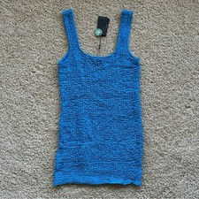 Rails Julie Smocked Dress Bay Blue Size L New With Tags