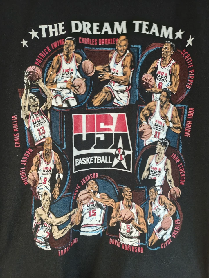 Vintage  USA Basketball Dream Team Charles Barkley T Shirt Large 90s - Image 2 of 4