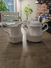 J&G MEAKIN STERLING COLONIAL ENGLISH IRONSTONE CREAMER & SUGAR