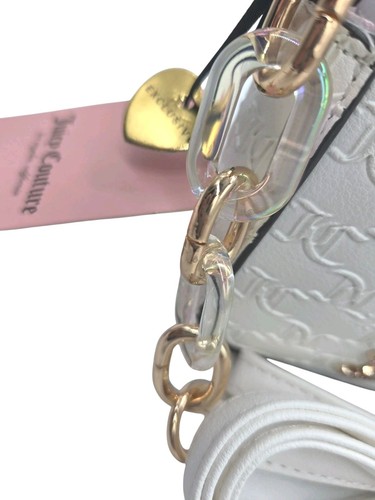 Mini billetera JUICY COUTURE exclusiva Bling Bling Micro con correa para el hombro blanca - Imagen 4 de 10