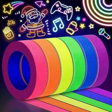 6 Colors Neon Gaffers Cloth Tape - 0.6 inch x 16.5 feet, Multicolor 