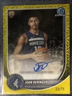 Joan Beringer Rookie Auto 2025-26 Bowman Chrome Yellow Mojo Autograph /75 RC