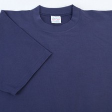 NEW BRONSON NON STOCK 10.6 OZ REVERSE WEAVE T-SHIRT NAVY BLUE SINGLE STITCH XL