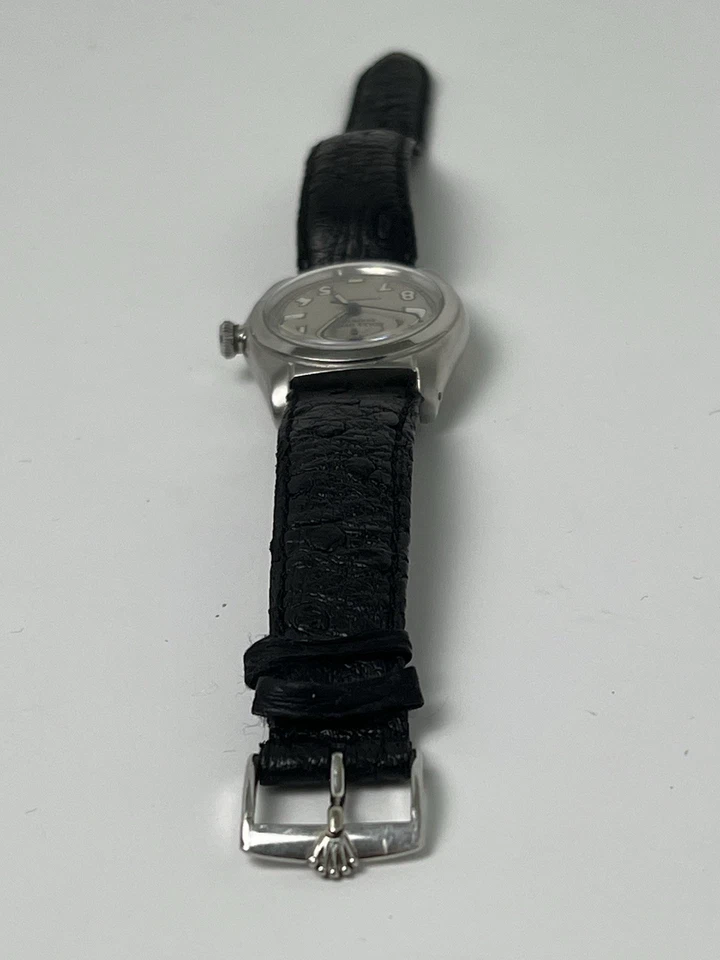 Vintage 40s Rolex Oyster Perpetual Chronometer Watch With Black Leather Strap - Image 3 of 4