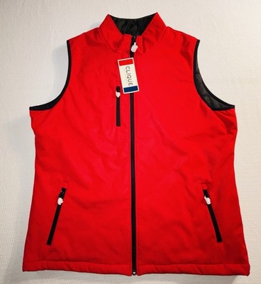 Clique Active Softshell Vest XXL BNWT Men's Full Zip Quilted Lined Red Pockets