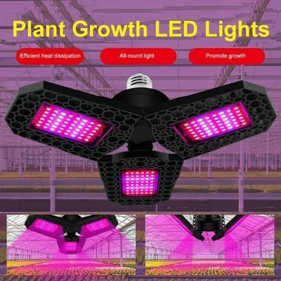Faltbare E27 LED Grow Light Vollspektrumlampe für Hydroponics Plant Veg Flower