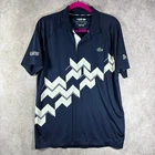 Lacoste Polo Shirt Men Medium Navy Novak Djokovic Sport Ultra Dry Graphic Tennis