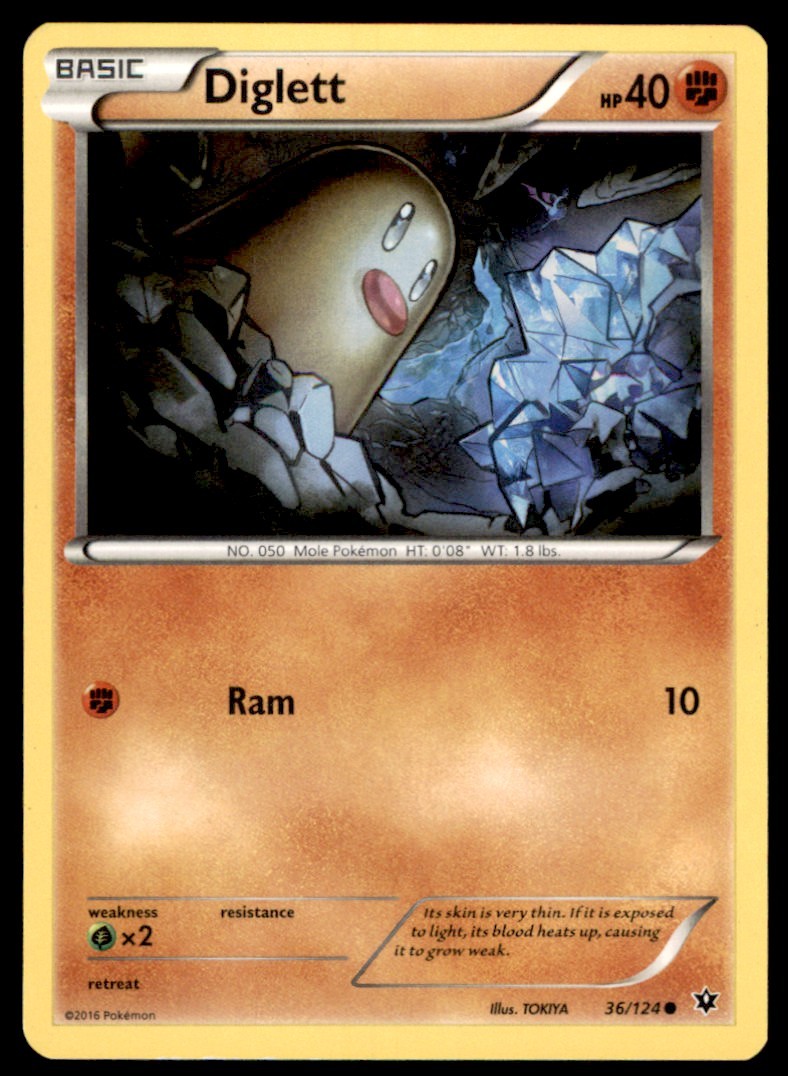 2016 Pokemon XY Fates Collide Diglett English #36
