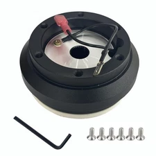 SRK-110H Steering Wheel Short Hub Adapter Quick Release Black Aluminum Boss kit