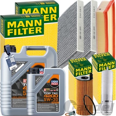 MANN INSPEKTIONSPAKET+6L LIQUI MOLY 5W-30 ÖL passend für BMW 5er F10 520d xDrive