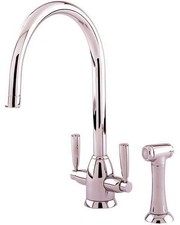 NEW Perrin & Rowe Oberon 4866NI Kitchen Mixer Tap & Rinse NICKEL BR4198