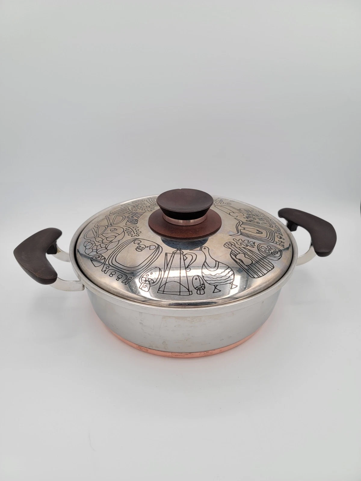 Vintage Presto Pride Animal Printed 8.5” Pan With Lid MCM Boho Decor