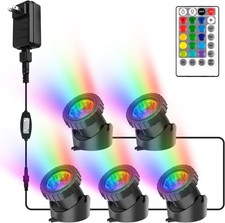 RGB Pond Lights, Super Bright LED Underwater Submersible Colorful Landscape Spot