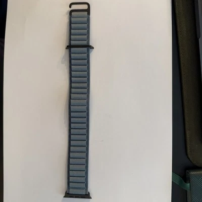 Apple Watch Strap 49mm Light Blue Alpine Loop Black Titanium Finish M Medium