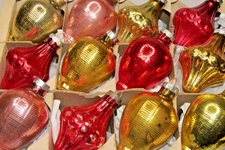 Lot Vintage Glass Assorted CHINESE LANTERN SWIRL Christmas Ornaments Shiny Brite