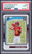2024 Panini Donruss Optic Jayden Daniels #248 White Sparkle PSA 10 POP 8