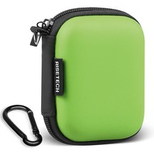 Green Small Hard EVA Earbud Carrying Case Holder Zip Earphone Storage Case