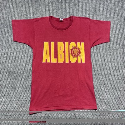Vintage 1989 University Of Albion Britons T-Shirt Large RARE MENS BURGUNDY