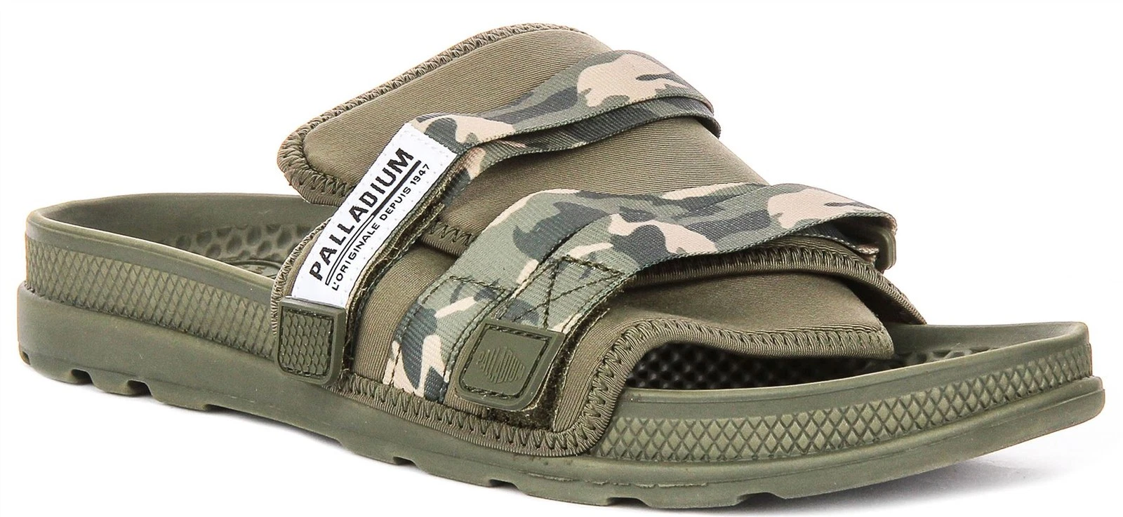 Palladium Solea Slide Roman Neoprene Womens Sandals In Camogreen UK 8