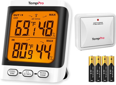 Wireless Indoor/Outdoor Thermometer with Cold-Resistant Sensor and LCD Display