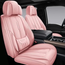 Car Seat Covers Full Coverage Waterproof Pu Leather Pink 5 Seats Yolo Universal