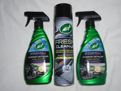 2 Turtle Wax Fresh Clean Interior Detailer 16 oz Spray & 22 oz Foam Cleaner